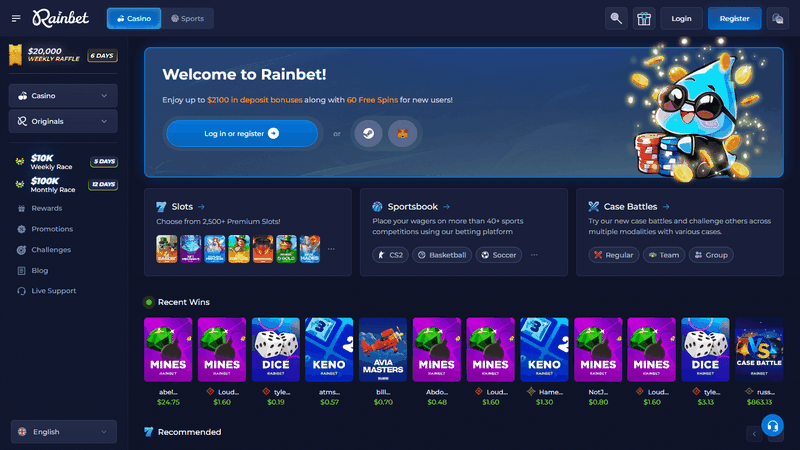 Rainbet Casino Site Gamings Library
